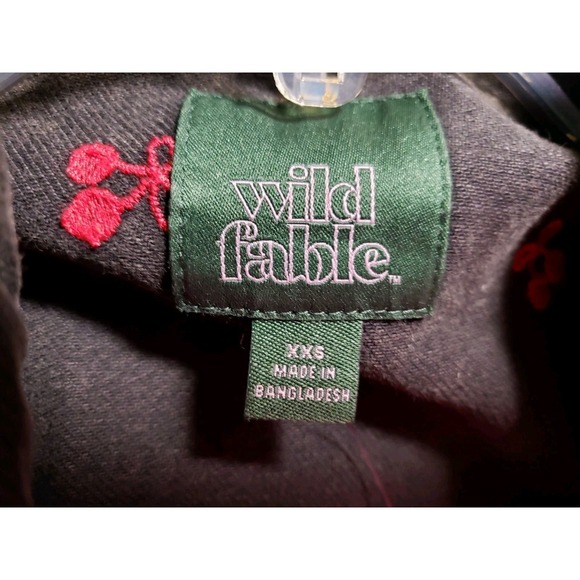 Women's Wild Fable Black Cherry Embroidered Denim Vest Size XXS - Picture 4 of 4